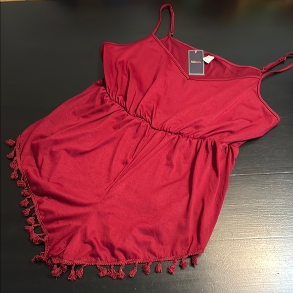 Mulumia Red Sleeveless Romper with Tassels NWT - Picture 1 of 4